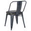 Chaise d'appoint en métal Senac KD PU, noir rétro