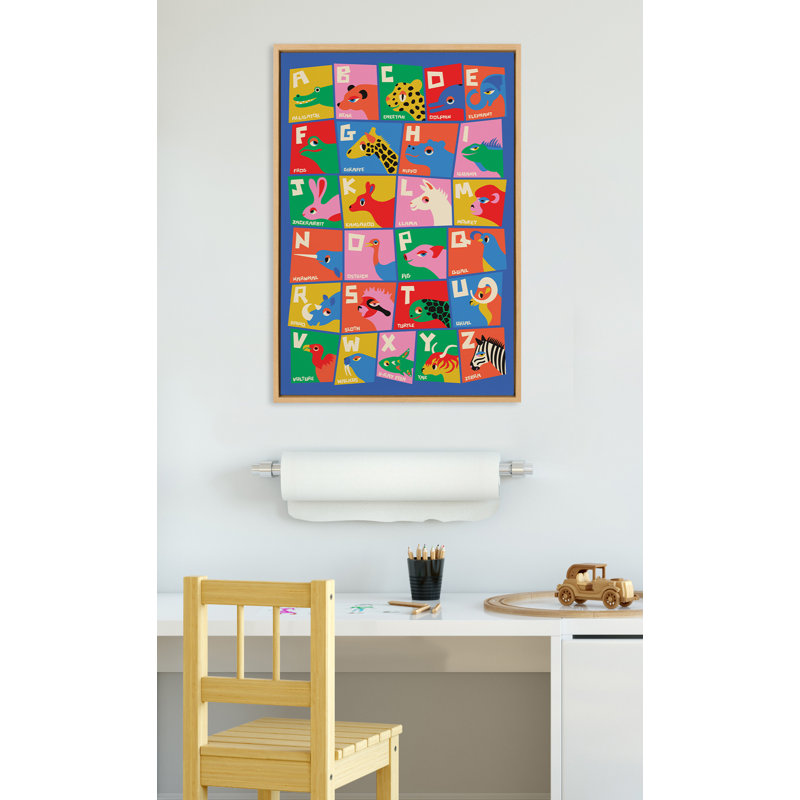 «Animal Alphabet» par Carrie Cantwell, reproduction d'art sur toile encadrée