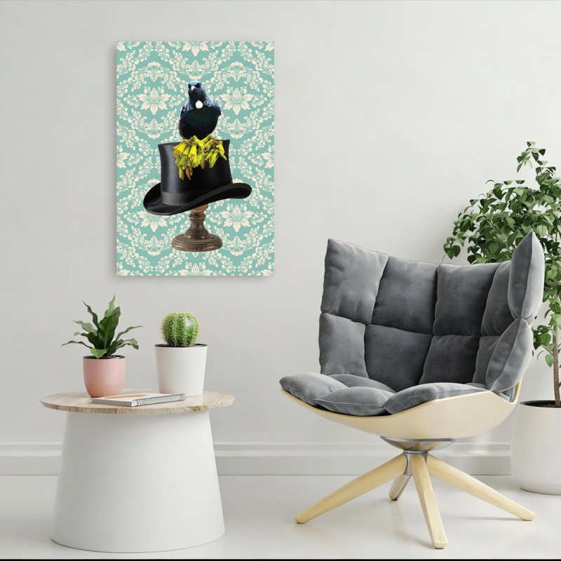 Art mural mural fantaisiste avec chapeau haut de forme fantaisiste Tui, 36" H x 24" W