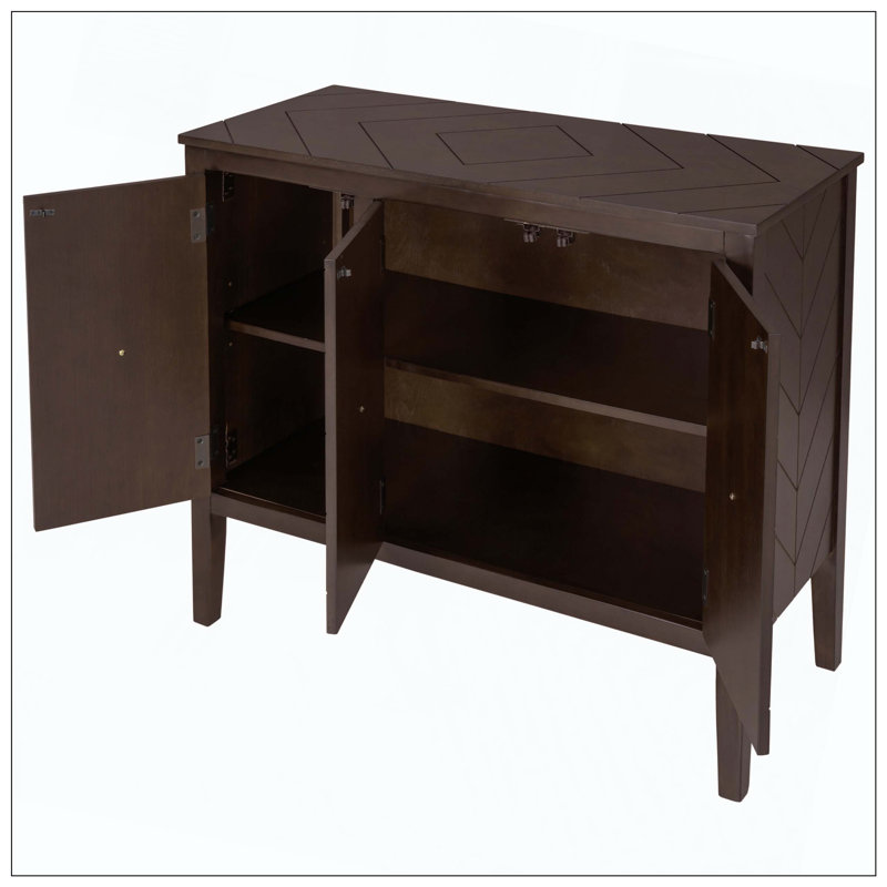 Sideboard Cabinet for Living Room, Brown, MDF