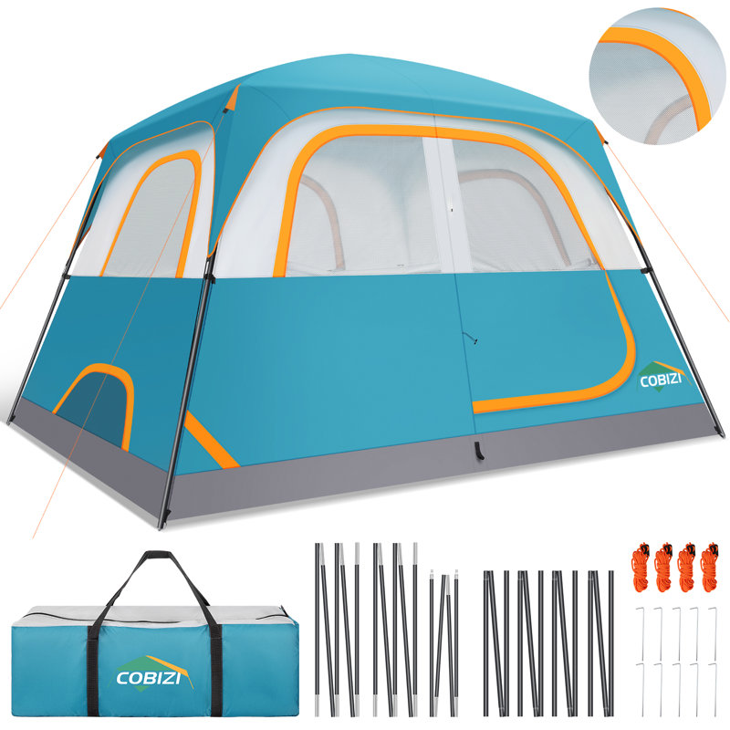 COBIZI Tents for Camping 4/6 Person Camping Tent with Rainfly and Screen, Blue