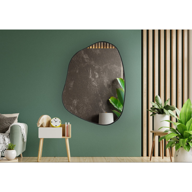 Miroir décoratif irrégulier, Noir, 19 po x 14 po