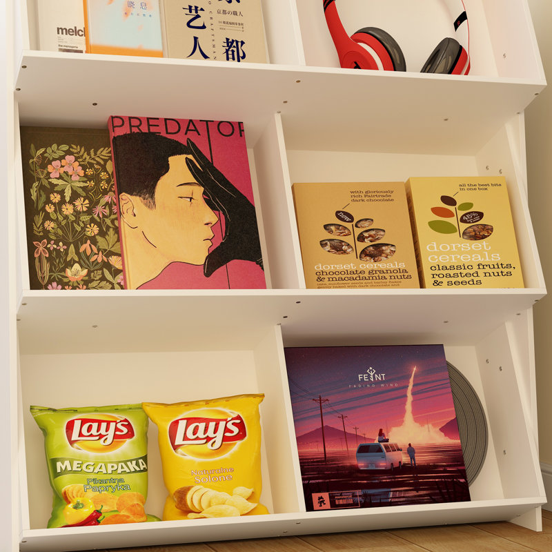 Bibliothèque à 12 tablettes avec finition blanche