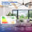 72" Aluminum 6-Blade Large LED Windmill Ceiling Fan With Remote Control