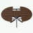 Round Extendable Dining Table with steel Base-117584062