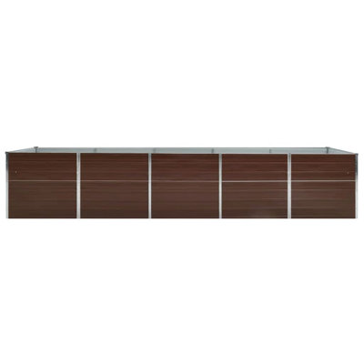 Vidaxl Raised Bed Brown Galvanized Steel 157.5 X 31.5 X 17.7 In Durable