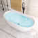 59” L X 30” W Freestanding Contemporary Soaking Acrylic Bathtub with Overflow and Drain