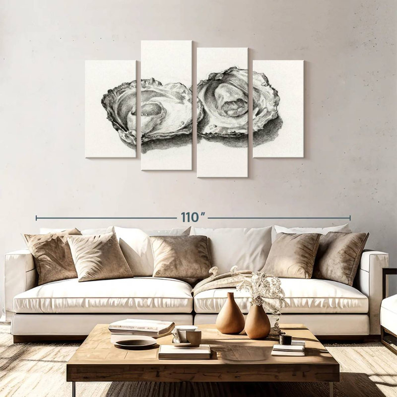 Yarlin Two Opened Oysters, 48" H x 75" W