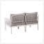 Ensemble de conversation pour patio 9 pièces, ensemble de mobilier modulaire d'extérieur moderne avec deux tables basses carrées, coussins épais et imperméables pour porche, balcon, blanc et gris clair