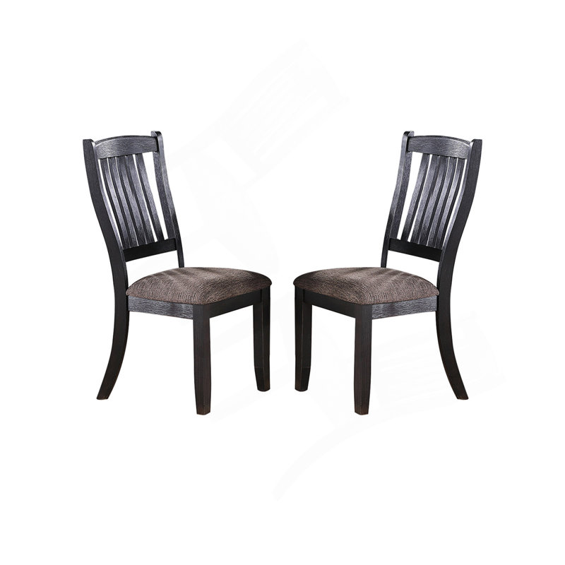 Chaises d'appoint rembourrées en tissu noir foncé (ensemble de 2)