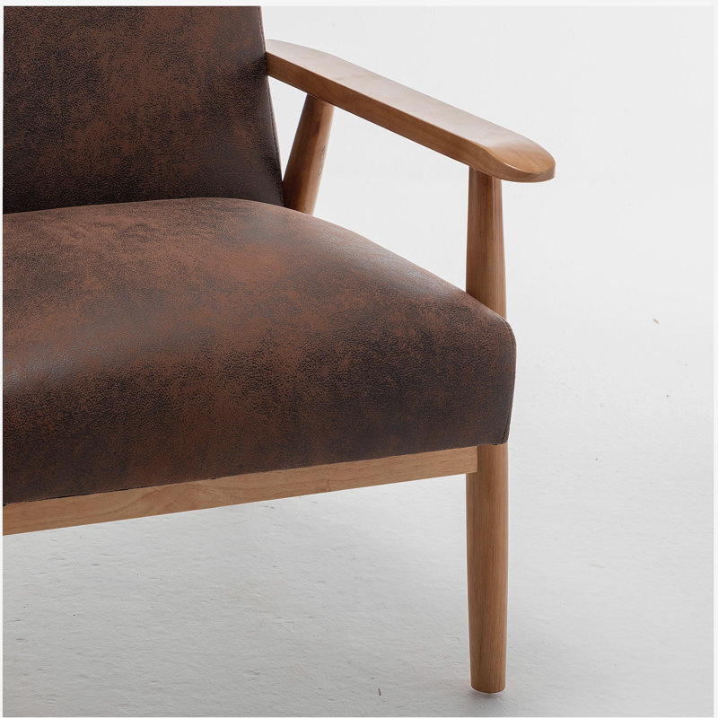 Fauteuil de style moderne Mid-Century de 25,38 po de largeur, brun, Brown