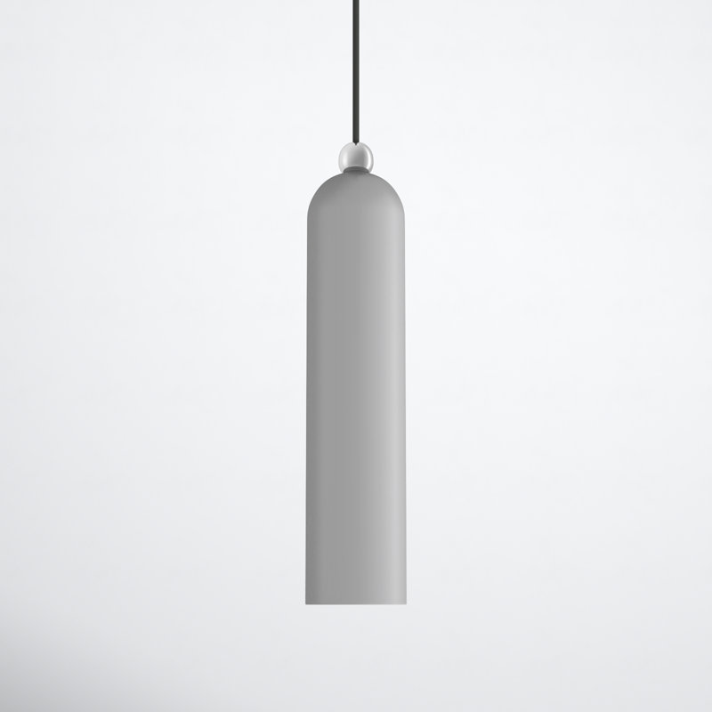 Hanne 1-Light Dimmable Metal Cylinder Pendant, Nordic Gray