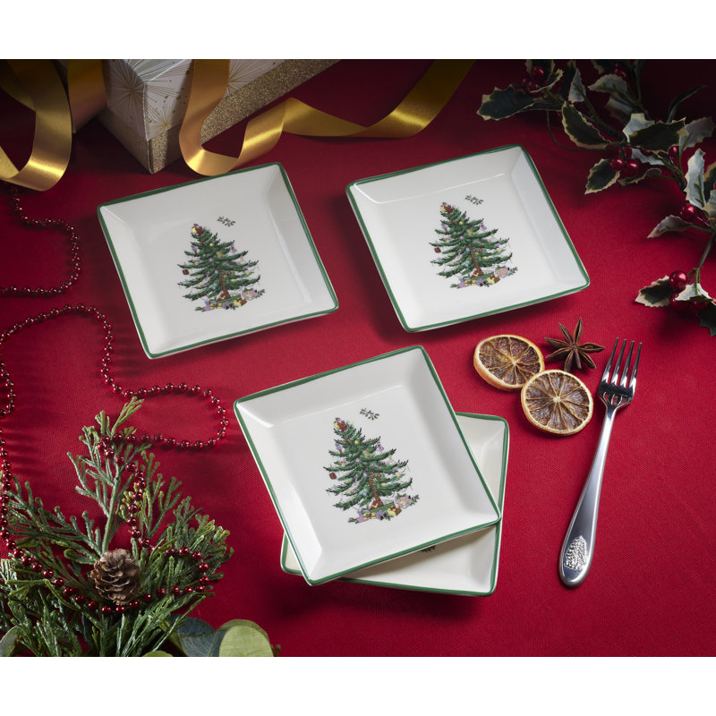 Spode Christmas Tree Tidbit Plates 5"