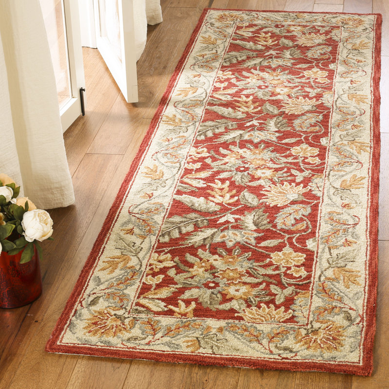 Tapis oriental en laine touffeté à la main Hollander, Tapis de couloir 2 pi 6 po x 6 pi