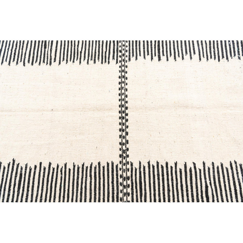 Tapis noir et blanc Mosser