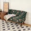 Canapé simple à motif floral avec motif capitonné pour salon et chambre à coucher, vert