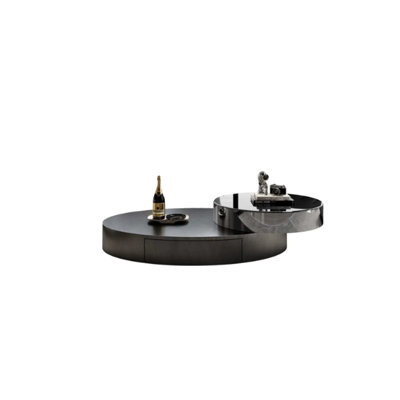 Minimalist Mirrored Swivel Coffee Table