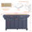 Kitchen Island With Rubber Wood Countertop, Kitchen Cart On 5 Wheels With Storage Cabinet And 2 Top Drawers And A Center Double Layered Storage Drawer For Dinning Room, Blue-690156065