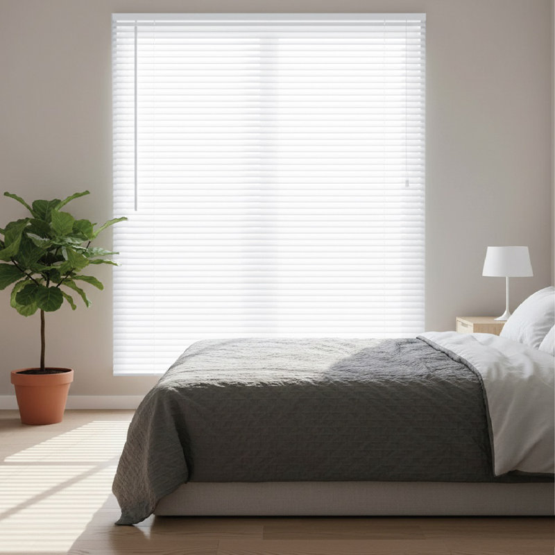 PVC Room Darkening Venetian Blind, 213 cm L x 180 cm W, White