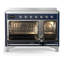 Cuisinière à induction 48 pouces avec 6 éléments à induction bleu nuit Majestic III Series (garniture chromée)-124828834-124828829