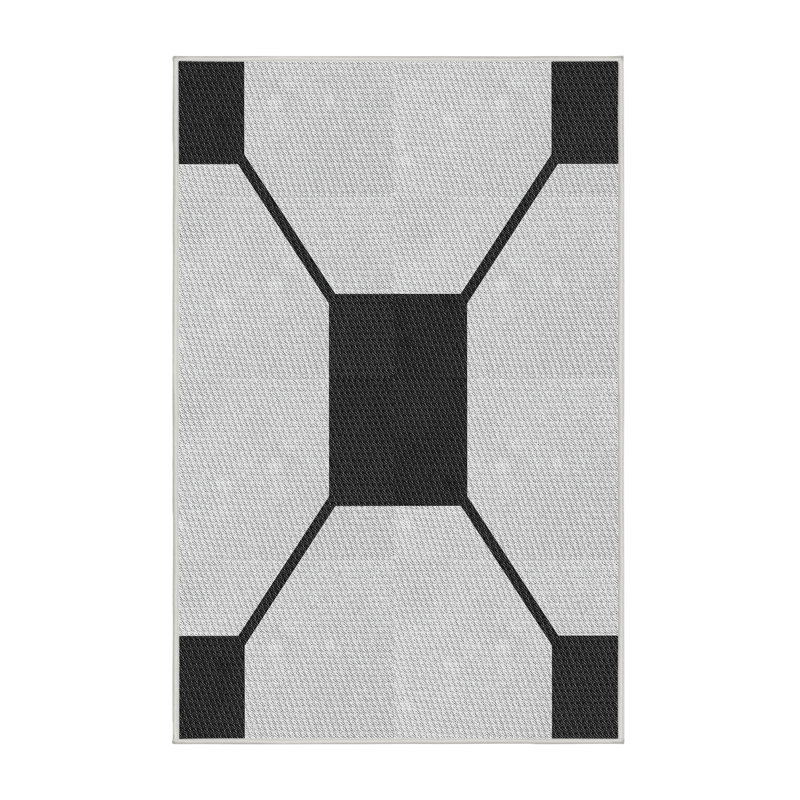 Tapis décoratif noir, Rectangle 5 pi x 7 pi