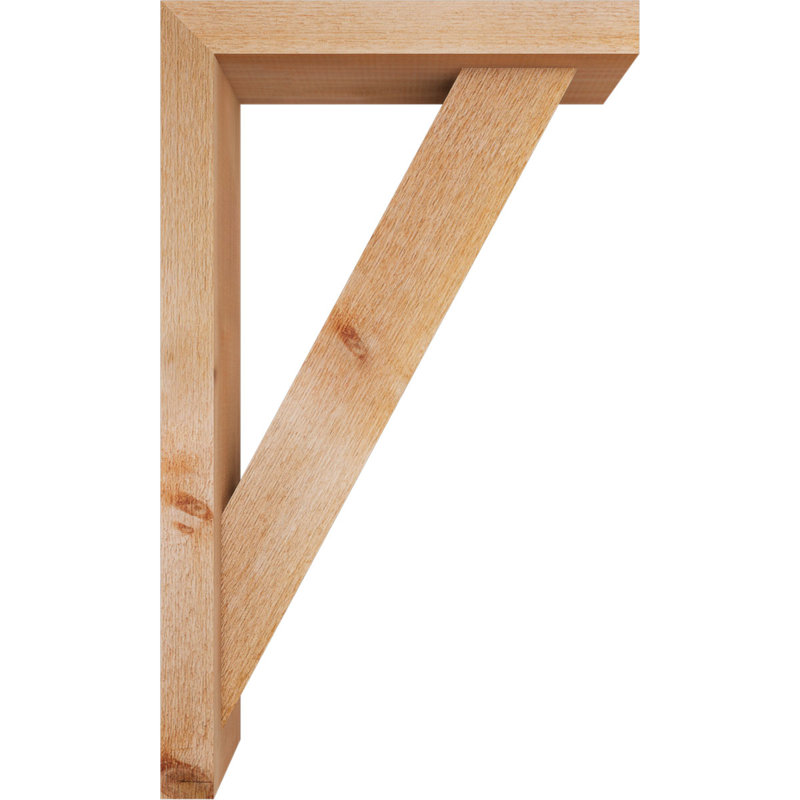 Traditional Block Bracket w/ Offset Brace, 30 x 18, 4"W Western Red Cedar (Rough Sawn)