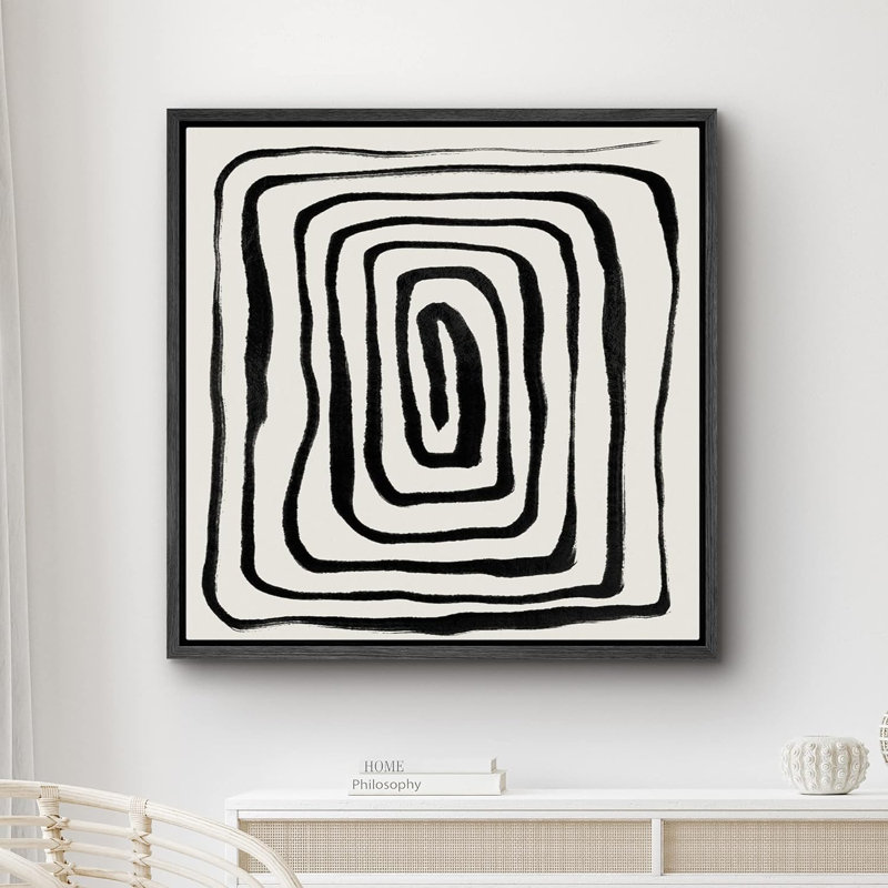 Paint Stroke Plant Branch Stem Collage Abstract Shapes Modern Art Decorative Contemporary Minimal, Noir