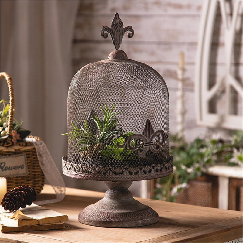 Vintage Metal Birdcage Candle Holder – 1 Piece Hanging Lantern for Candles, 19" H x 10" W x 10" D