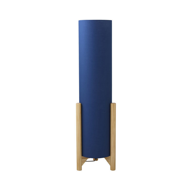 Richela 110cm Wood Traditional Floor Lamp, Navy, No