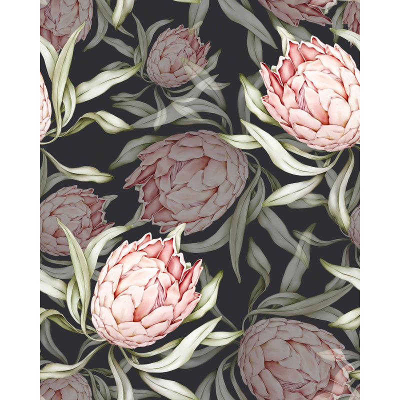 Austin-James Floral Wall Mural, 10.41" W x 125" L, Vinyl