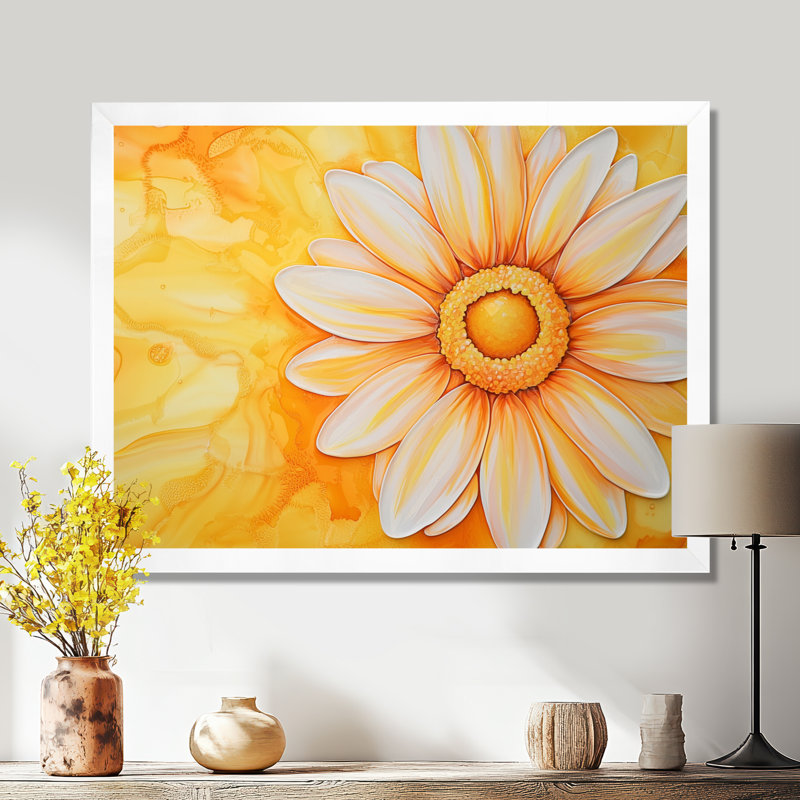 «Daisy Bloom Sunset - Daisy», reproduction sur toile, H 16 po x l 32 po, Reproduction encadrée d'une seule photo sans pass