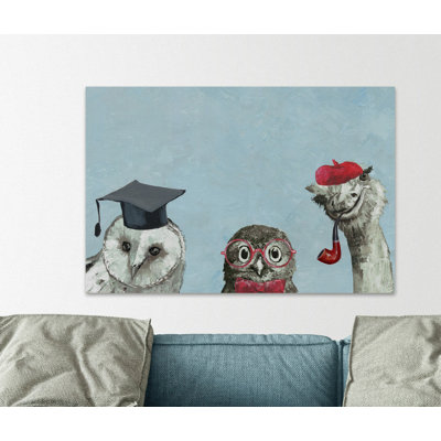 Brainy Birds - Wrapped Canvas Painting