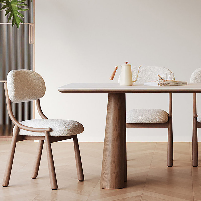 Table de salle à manger Mid-Century, H 29,5 po x l 55,1 po x P 31,5 po, 5 Pieces: Table, 4 Chairs