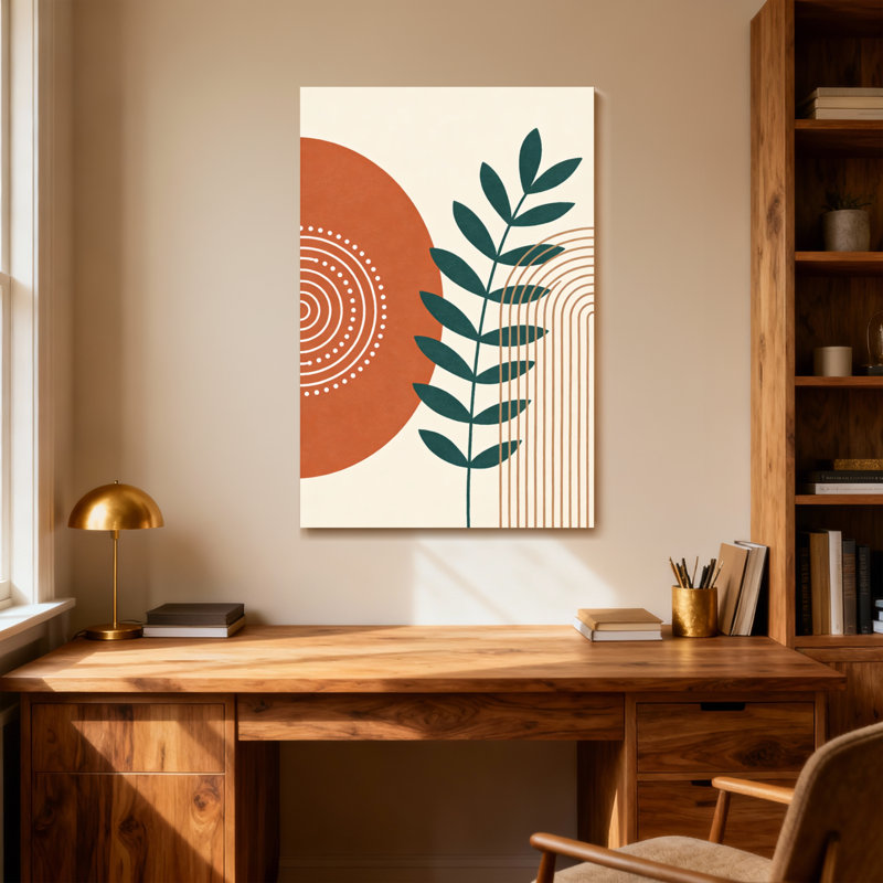 Abstract Abstract Leaf Orange Circle Pattern Design, 30" H x 20" W