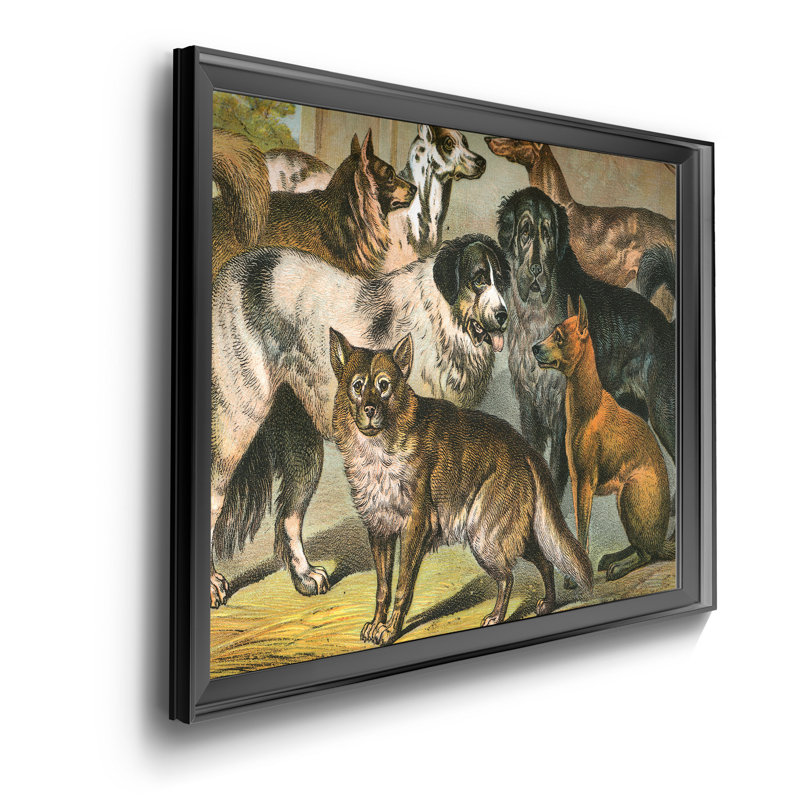 Reproduction d’art sur toile « Johnsons Dog races I », Cadre doré, H 22,5 po x l 30,5 po x P 1,5 po