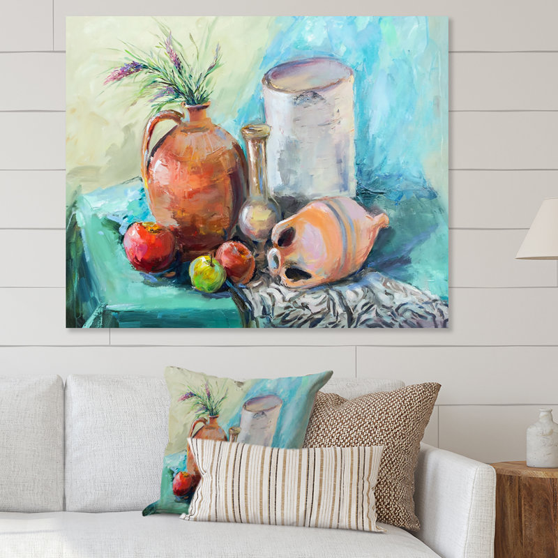 «Fruit Table Impressionism II - Farmhouse», art mural sur toile, H 34 po x l 44 po x P 1,5 po, Toile tendue