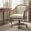 Ackeron Farmhouse 23.5"W Rattan Upholstered Office Task Chair with Solid Wood Arms and Base-1948044488