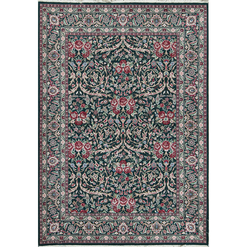 Tapis vert et vert noué à la main de haute qualité