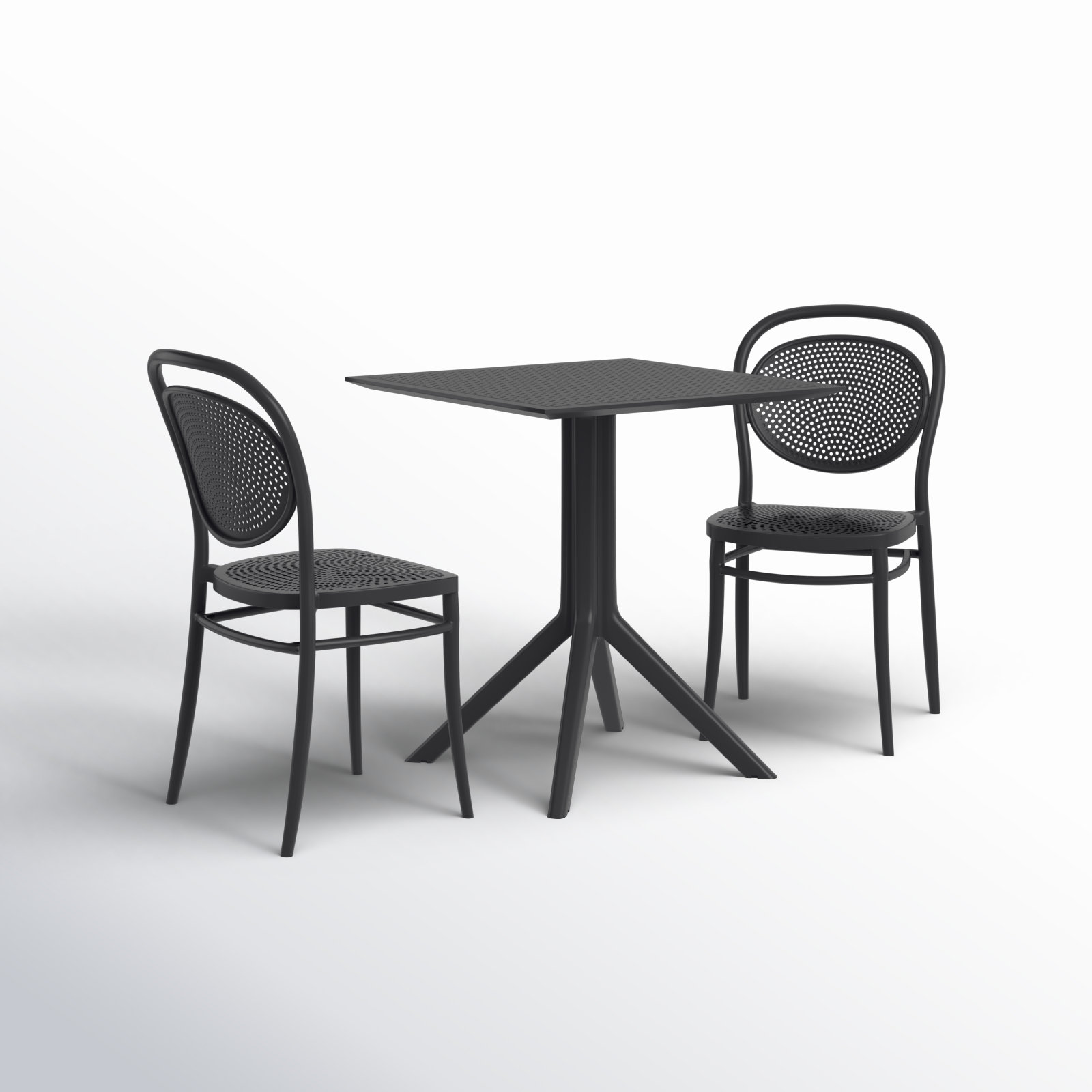 Farrah 28" Patio Bistro Set, Black