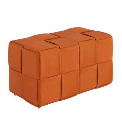 Comfortable Brown Corduroy Foot Stool With High Resilience Foam For Use In Nurseries Soft And Smooth