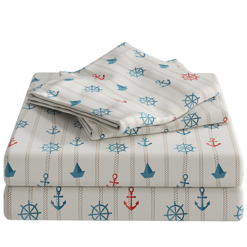 Kids Sheet Set, Soft Microfiber Bedding, Cozy & Breathable, Wrinkle Free Easy Care Bed Sheets, Anchors