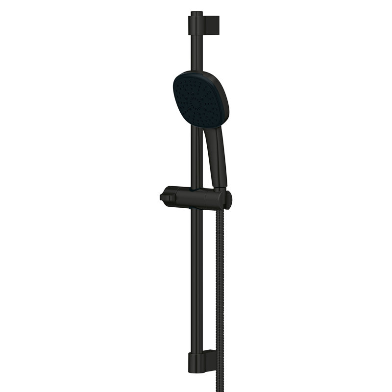 Ensemble de barre de douche carrée Tempesta 110, 24 po, 3 jets, Noir mat