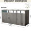 Remise à poubelle en métal de couleur grise - pour ranger 3 poubelles