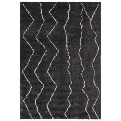 Label J Licinia Powerloomed Tribal Black Area Rug