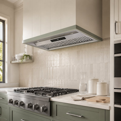 Hotte intégrée en acier inoxydable de 30 pouces, hotte de cuisine 1200 CFM, hotte de cuisine à contrôle de geste tactile à 8 vitesses avec 2 filtres à charbon et 2 lumières DEL