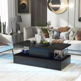 Selenne Coffee Table,cocktail table,living room table with LED lighting, 16 colors and a remote control
