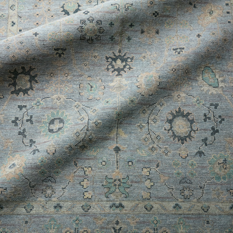Jaipur Living Nysa RHA11 Handknotted Floral Blue and Green Area Rug (12'x15'), Rectangle 13' x 18'