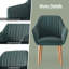 Ensemble de 2 chaises de salle à manger rembourrées en tissu avec coussin rembourré vert Corrigan Studio®-929120062