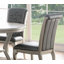 Ensemble de 2 chaises d'appoint luxueuses en bois argenté / polyuréthane revêtu de similicuir gris