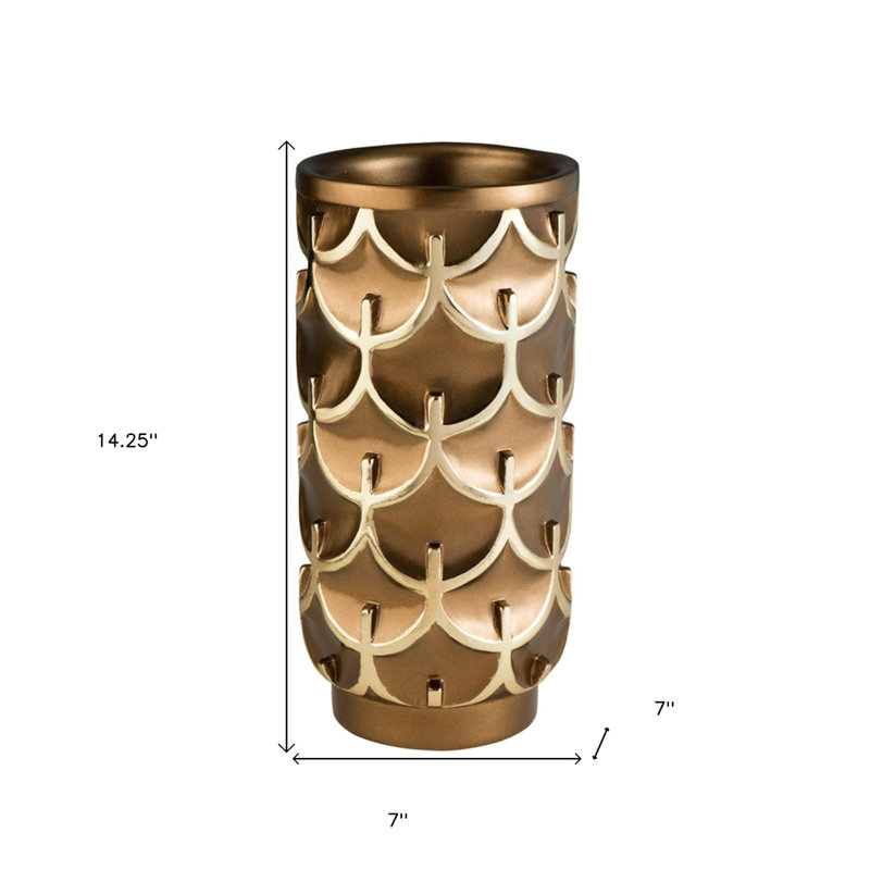 Vase de table en polyrésine, H 14,5 po x l 7 po x P 7 po